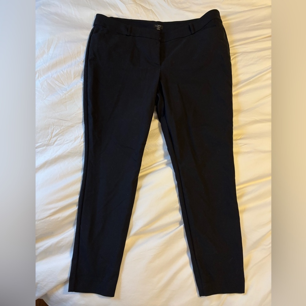 LOFT Marissa Black Straight Leg Trousers